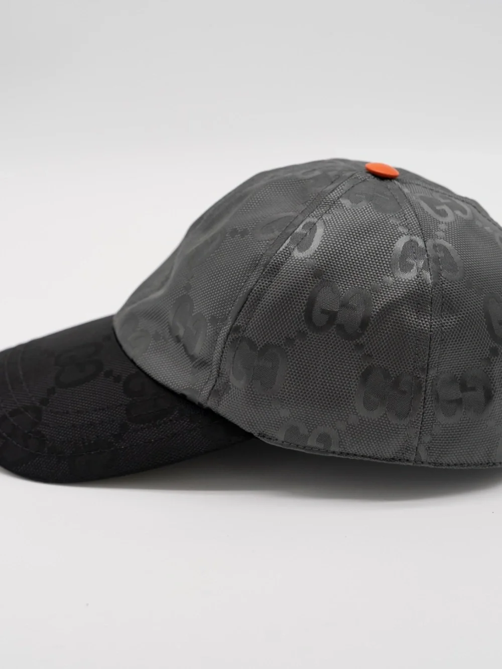 Gucci Men's Cap GG Math Nylon BLack Grey Orange Green size S 57cm